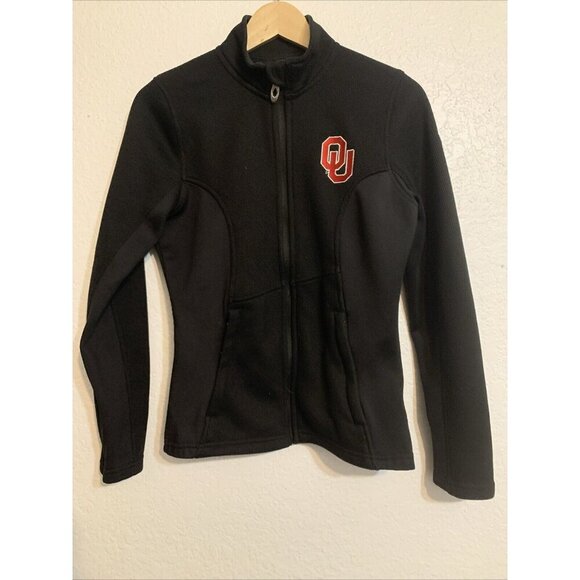 Spyder Womens Black Slim Jacket OU Logo Embroidered Sz S Boomer Sooner Sportcore - Picture 3 of 11